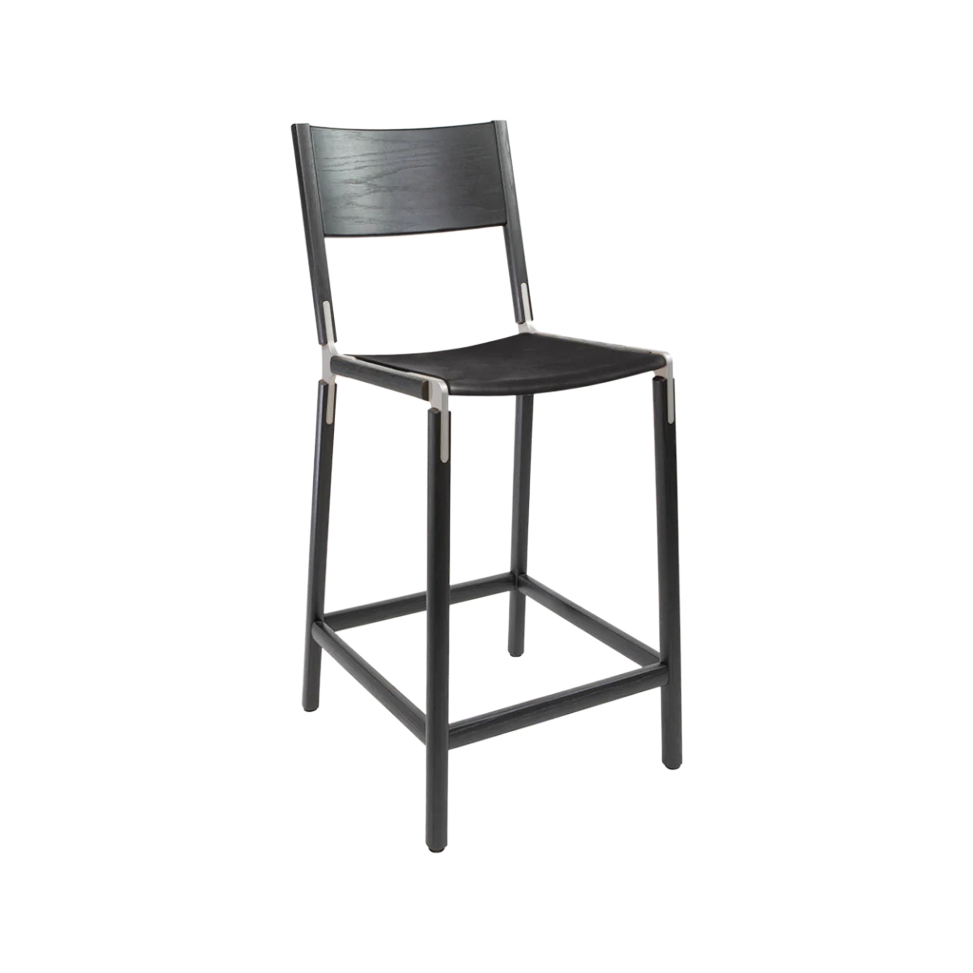 Backed Counter Stool — Linden — Leather Seat