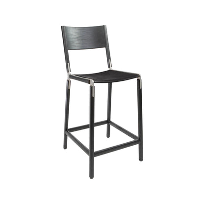 Backed Counter Stool — Linden — Leather Seat