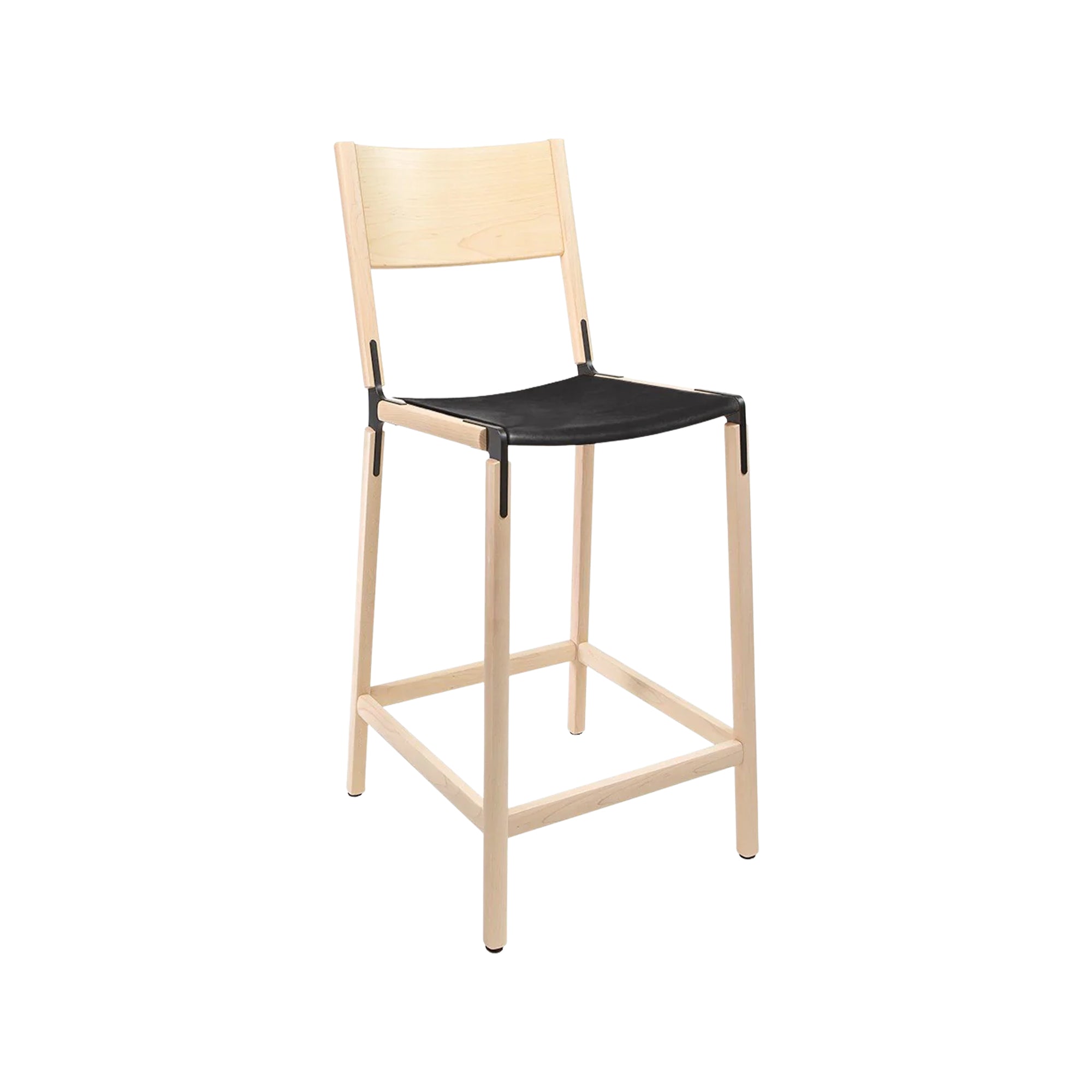 Backed Counter Stool — Linden — Leather Seat