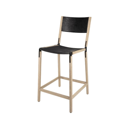 Backed Counter Stool — Linden — Leather Seat and Back