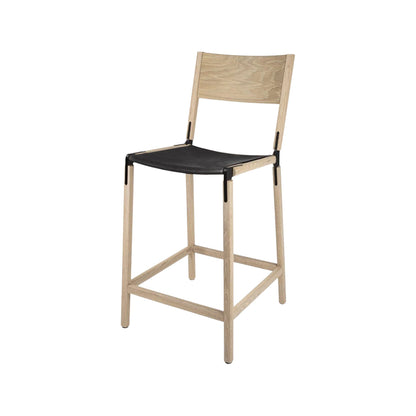 Backed Counter Stool — Linden — Leather Seat