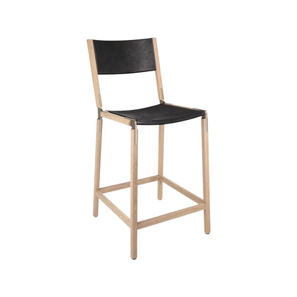 Backed Counter Stool — Linden — Leather Seat and Back
