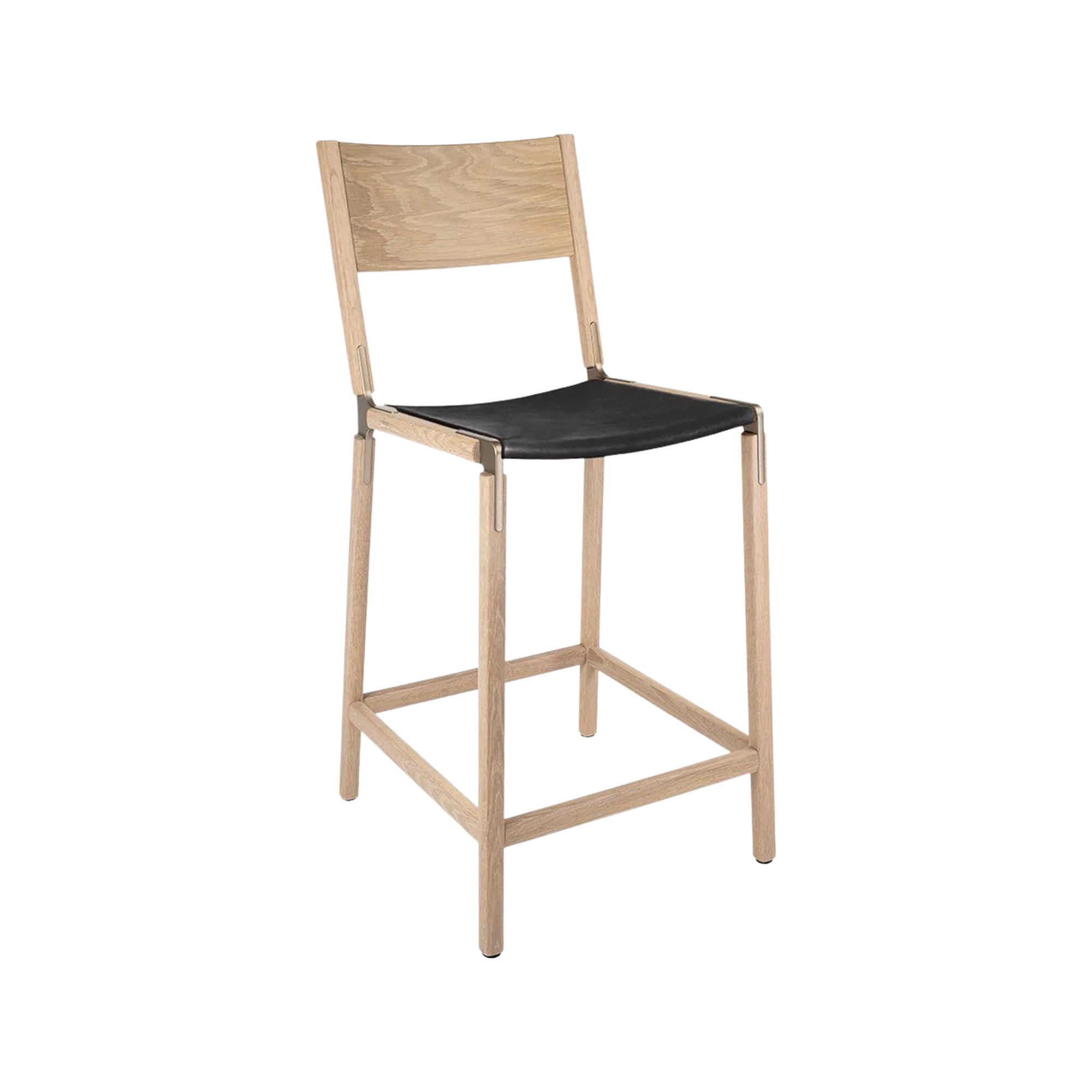 Backed Counter Stool — Linden — Leather Seat