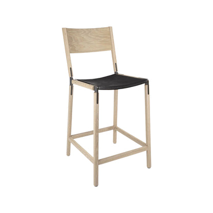 Backed Counter Stool — Linden — Leather Seat