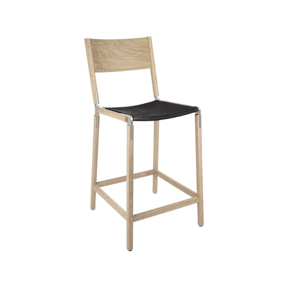 Backed Counter Stool — Linden — Leather Seat