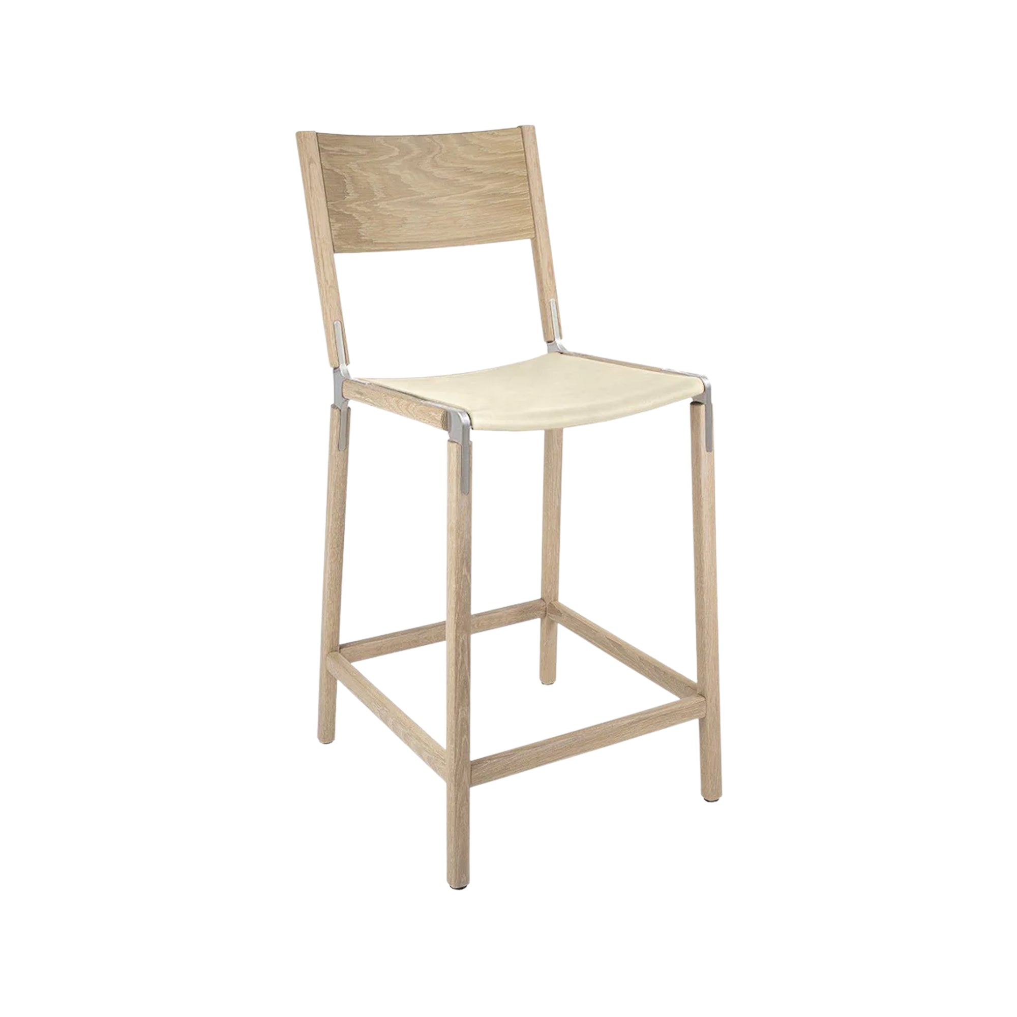 Backed Counter Stool — Linden — Leather Seat