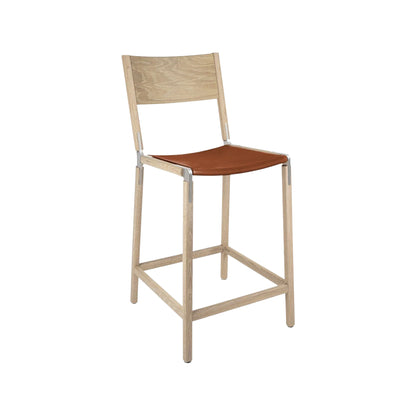 Backed Counter Stool — Linden — Leather Seat