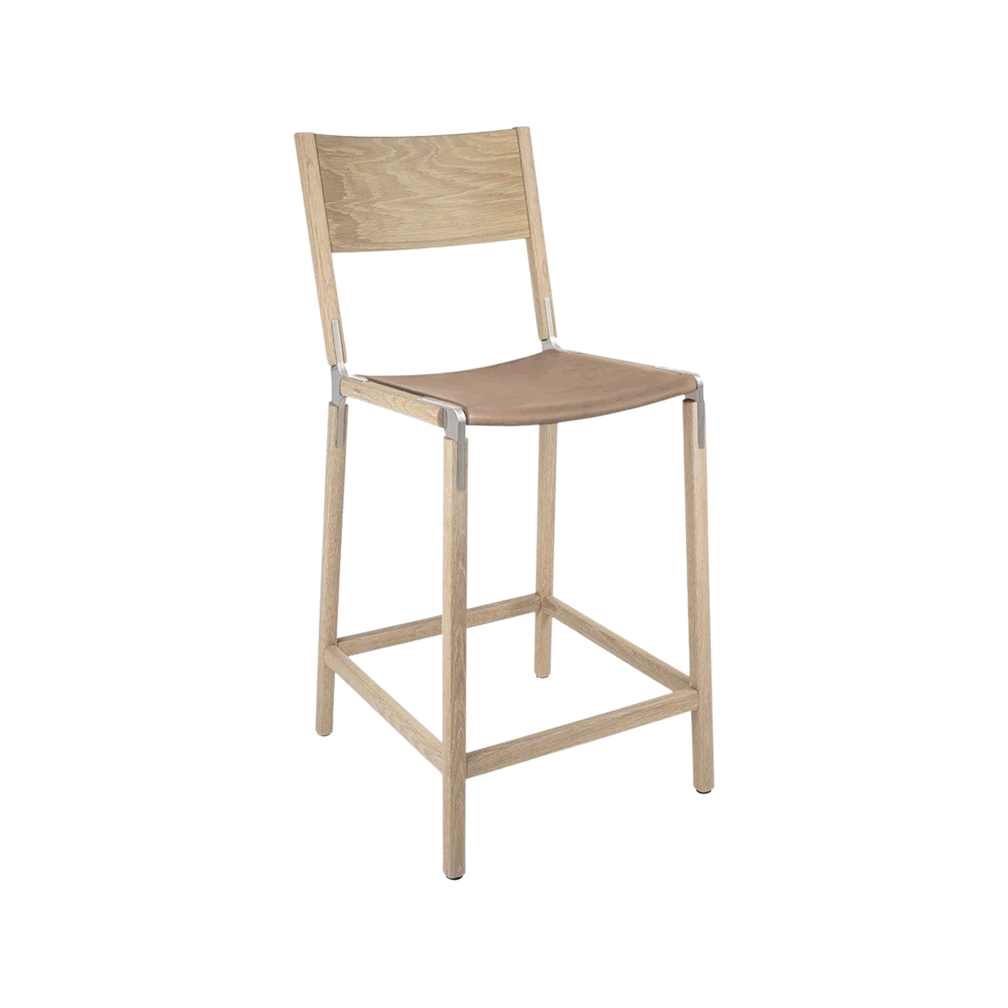 Backed Counter Stool — Linden — Leather Seat