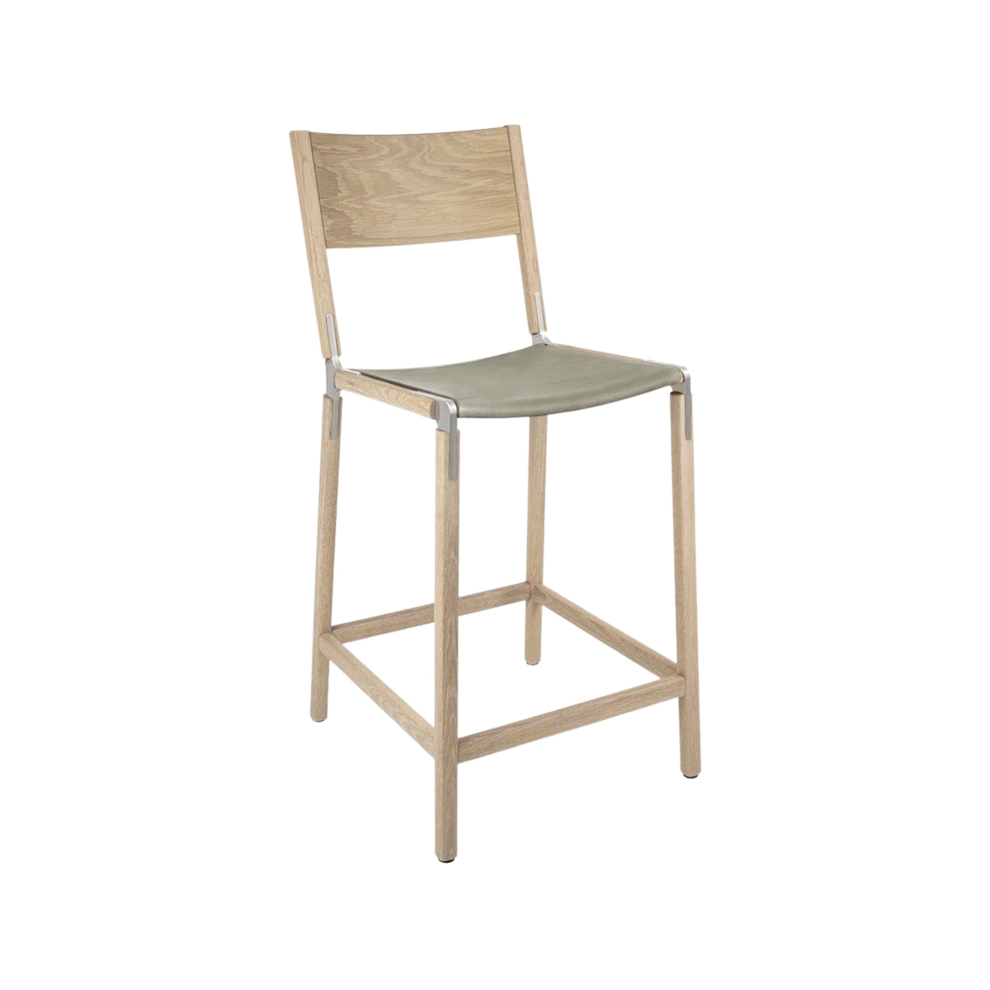 Backed Counter Stool — Linden — Leather Seat