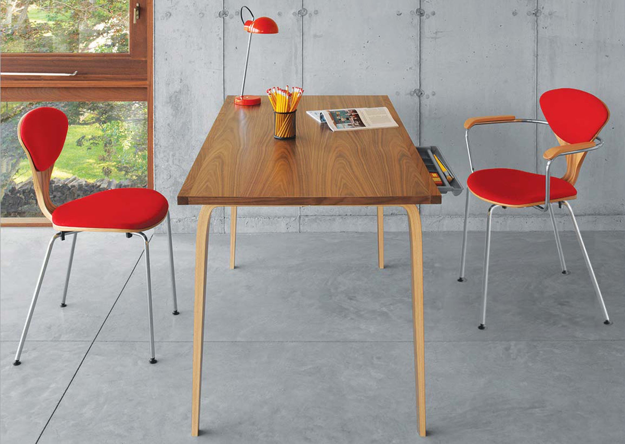 Cherner Metal Armchair with Seat and Back Pads