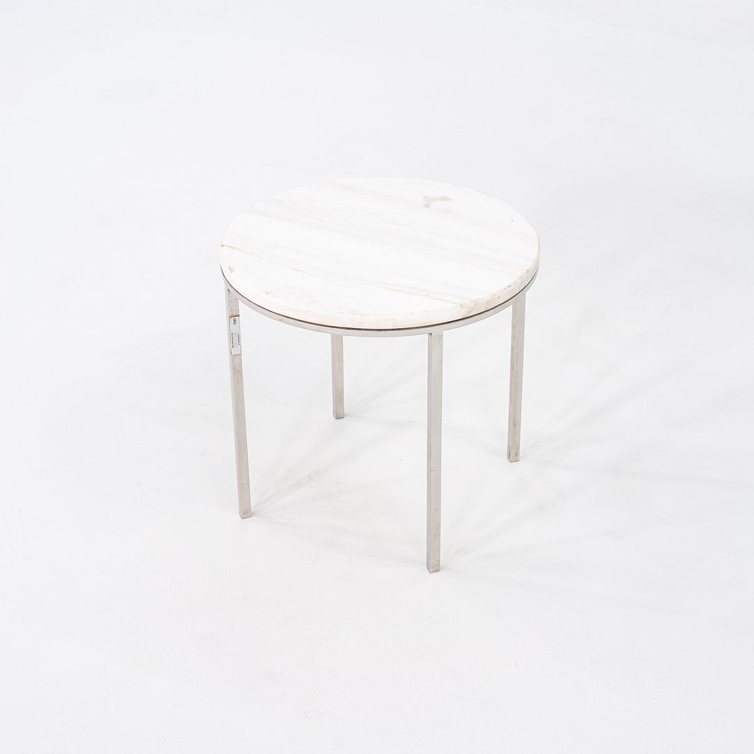 Round Steel and Marble Side Table