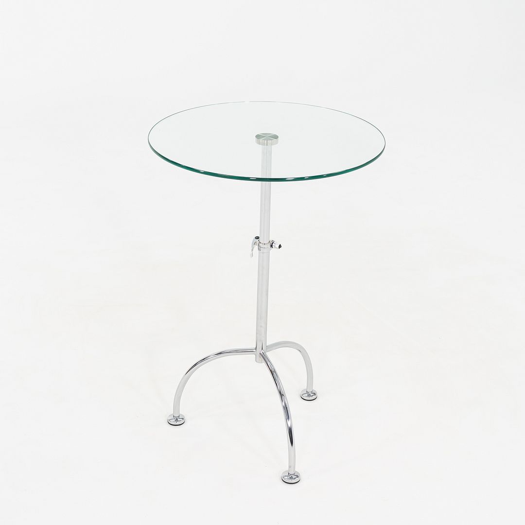 Chromed Steel and Glass Side Table