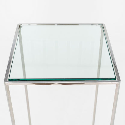 Glass and Steel Pedestal
