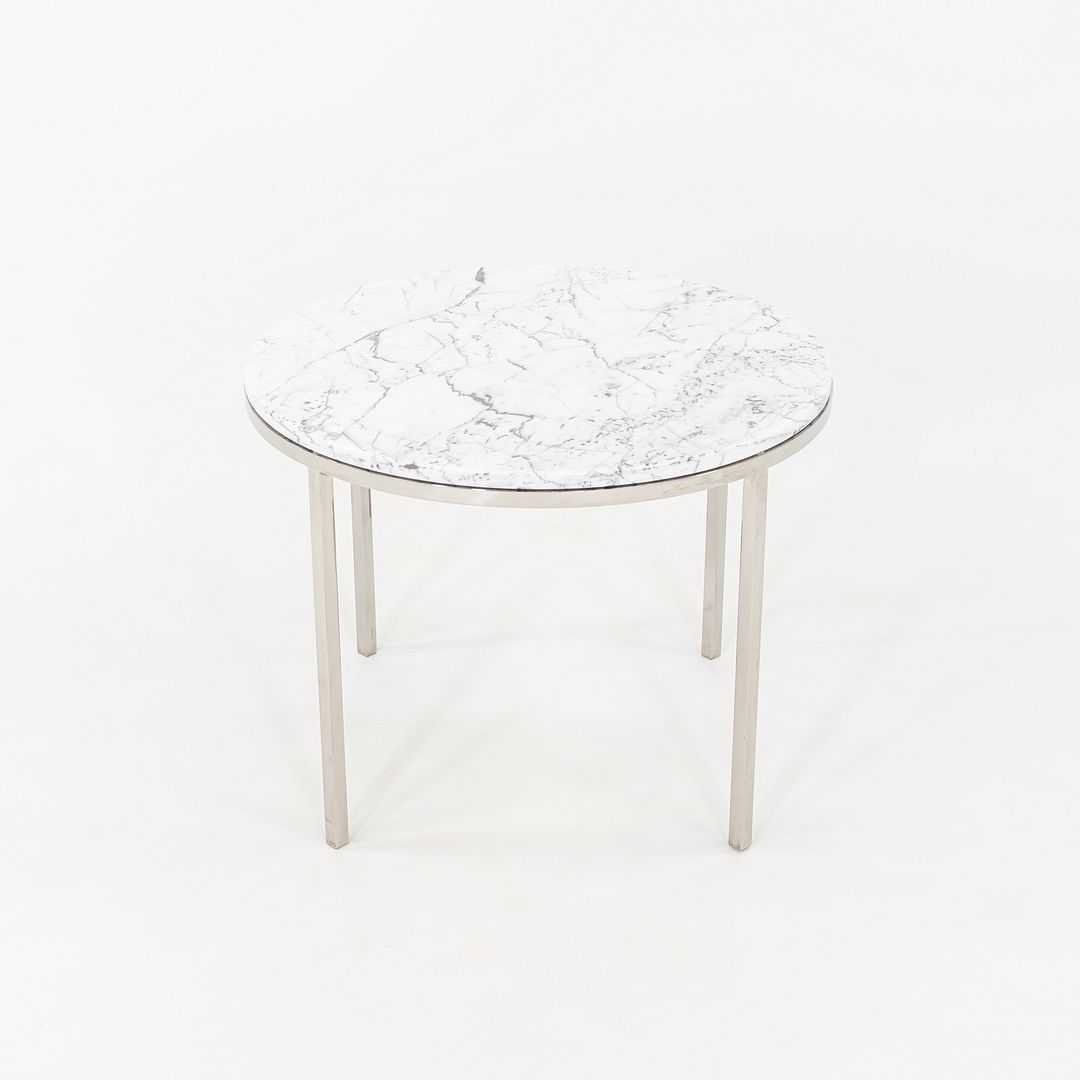 Round Steel and Marble Side Table