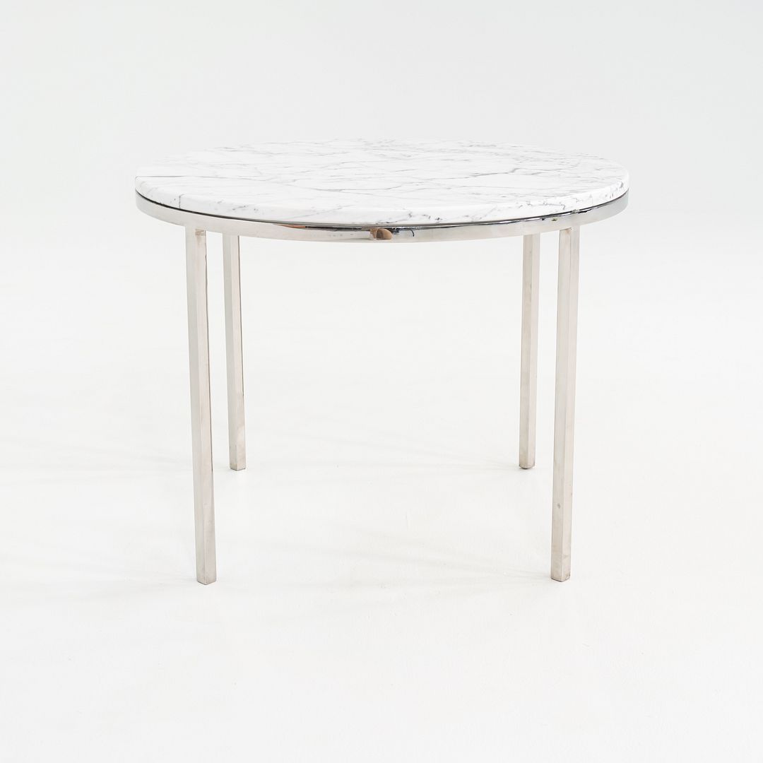 Round Steel and Marble Side Table