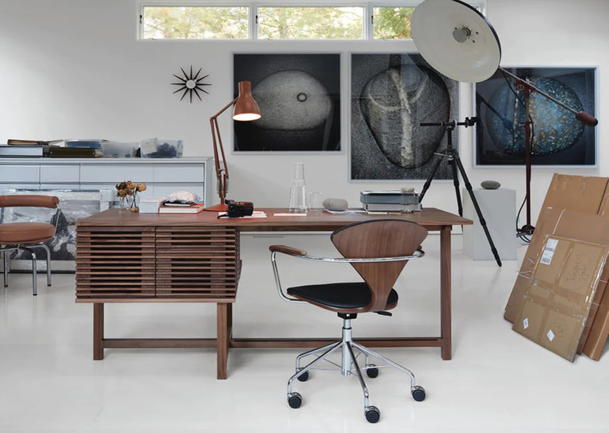 Cherner Swivel Base Armchair with Seat and Back Pads