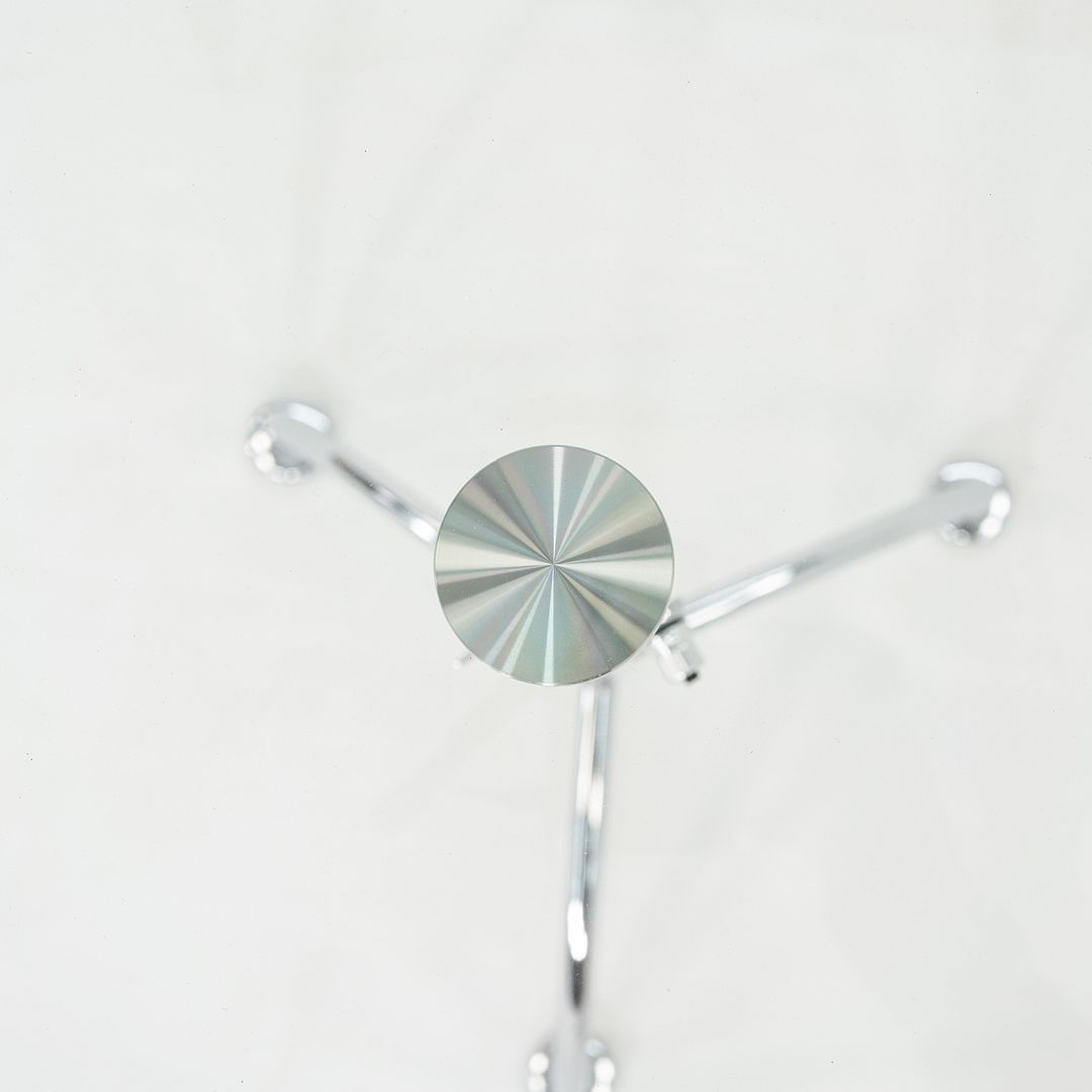 Chromed Steel and Glass Side Table