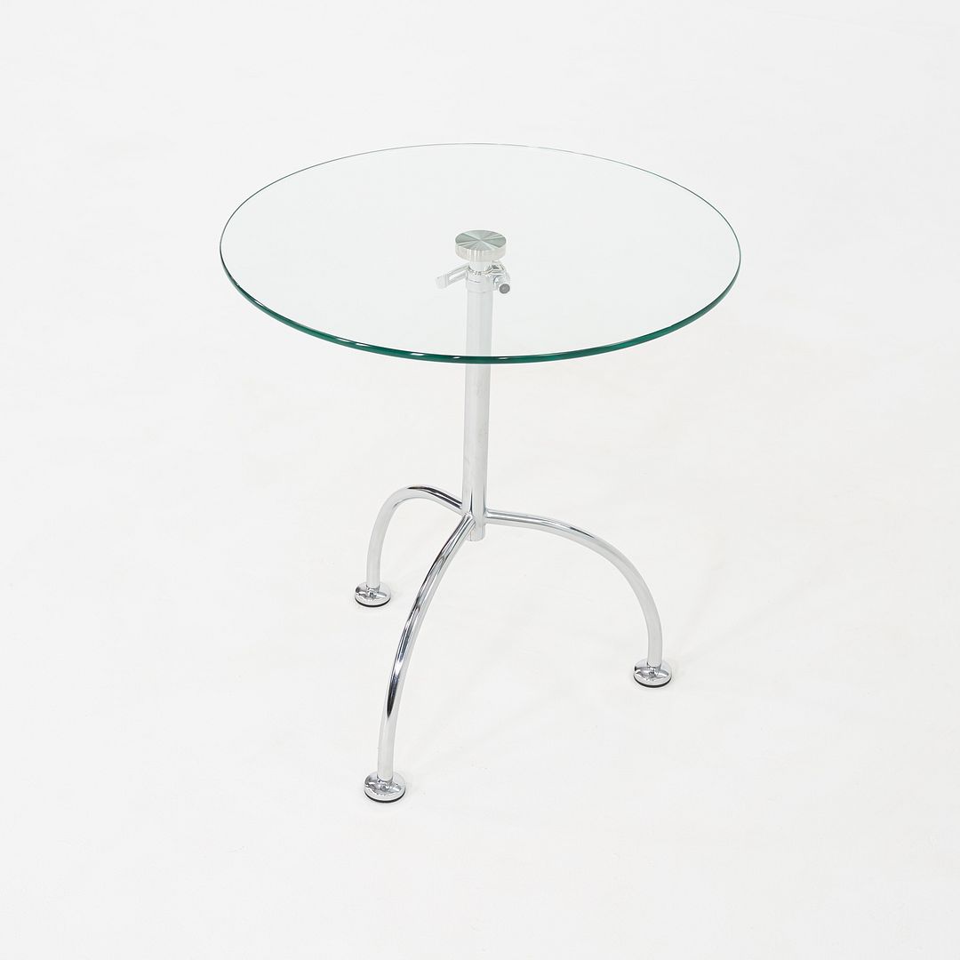 Chromed Steel and Glass Side Table