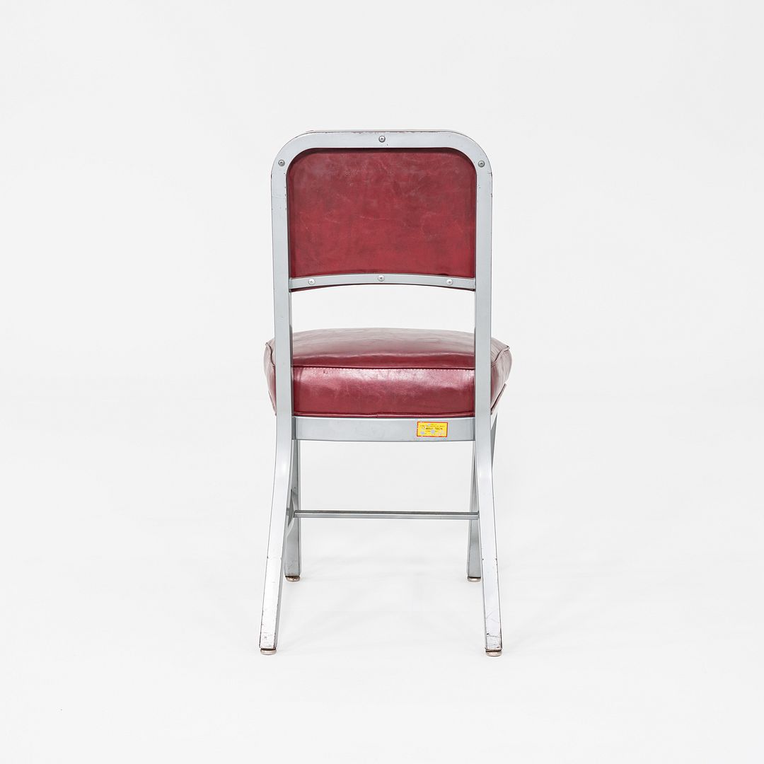 Navy Aluminum Upholstered Side Chair, Model 1002