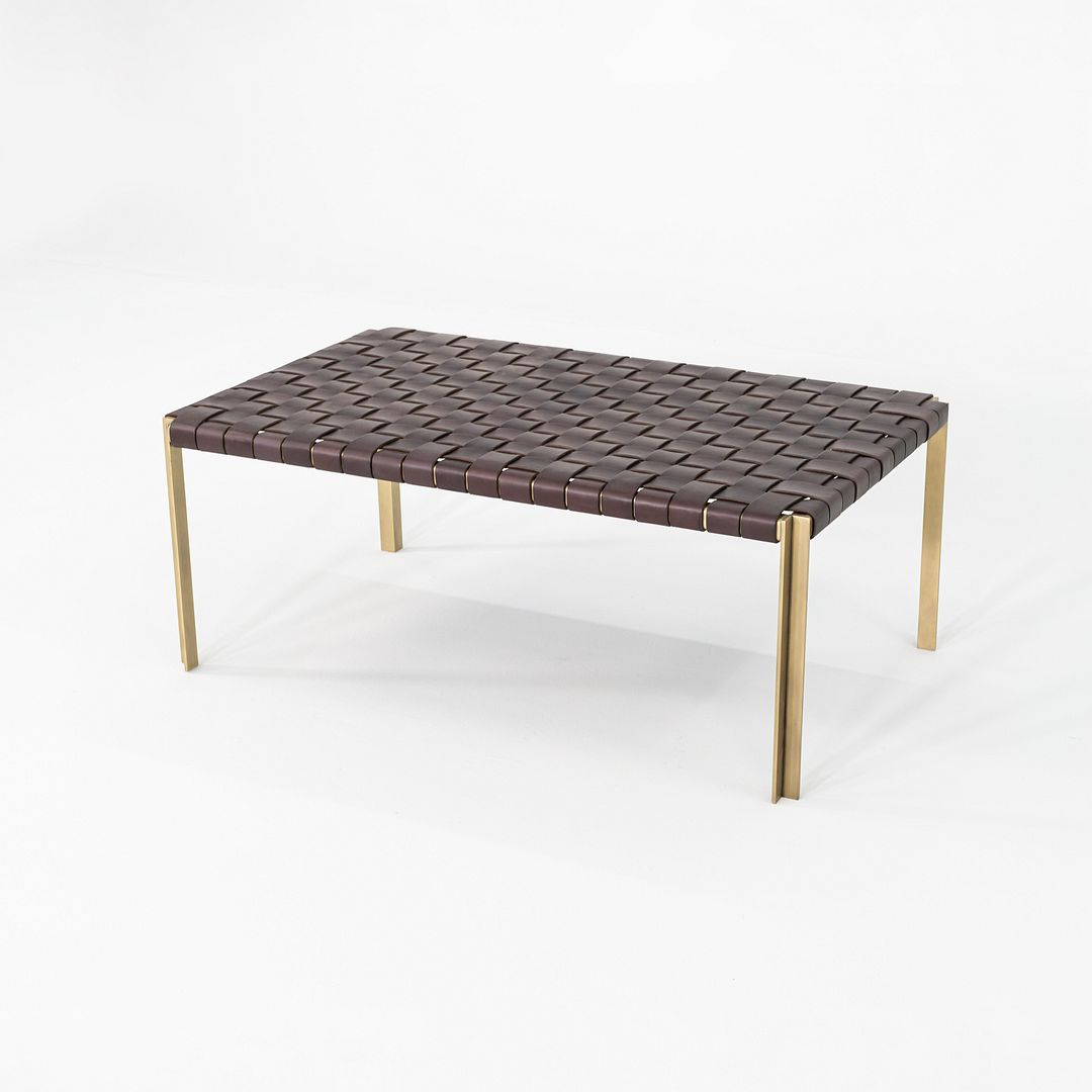 TG-18 Small Woven Leather Bench