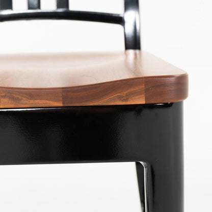 Navy Side Chair with Wood Seat