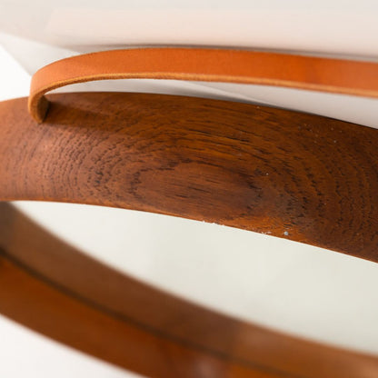 Swedish Teak Mirror with Leather Strap