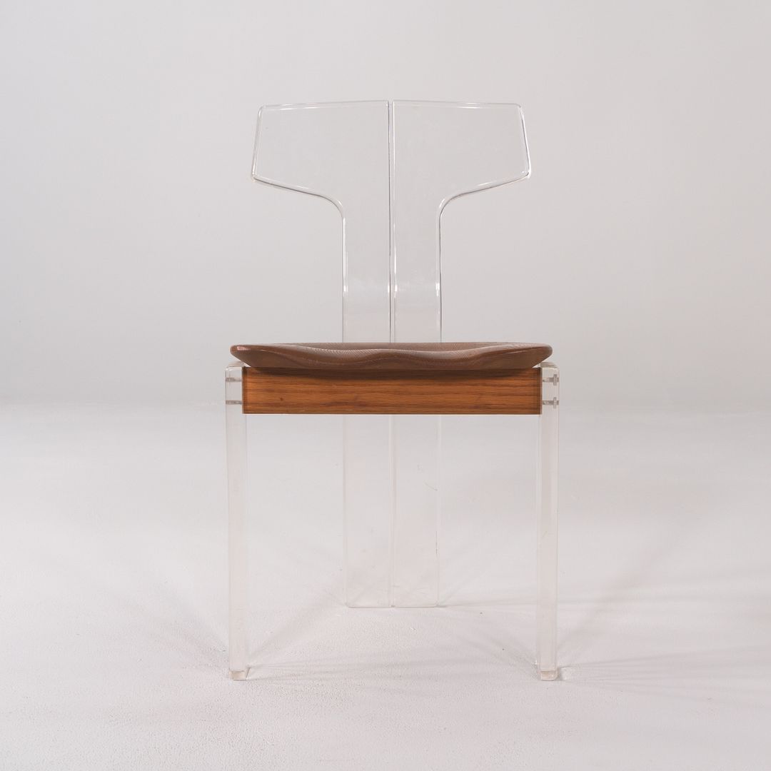 Lucite and Oak Side Chair