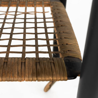 Danish Modern Two-Tiered Woven Bar Cart
