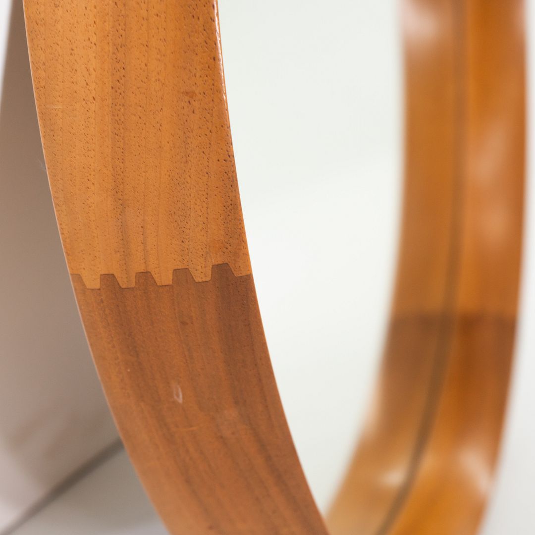 Round Teak Wall Mirror