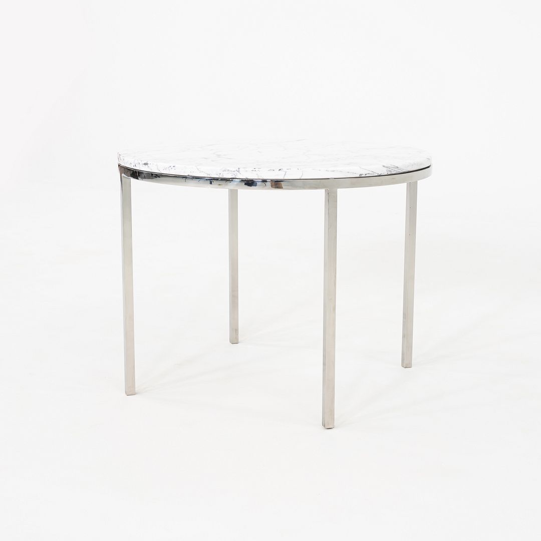 Round Steel and Marble Side Table