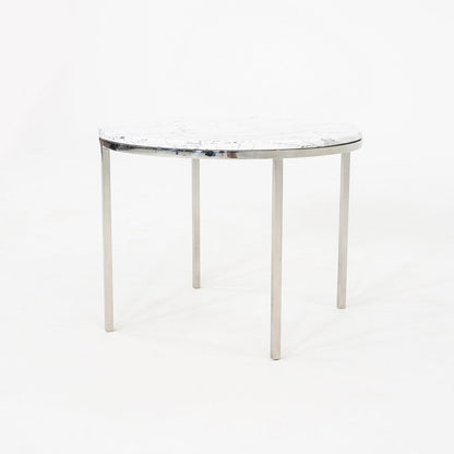 Round Steel and Marble Side Table