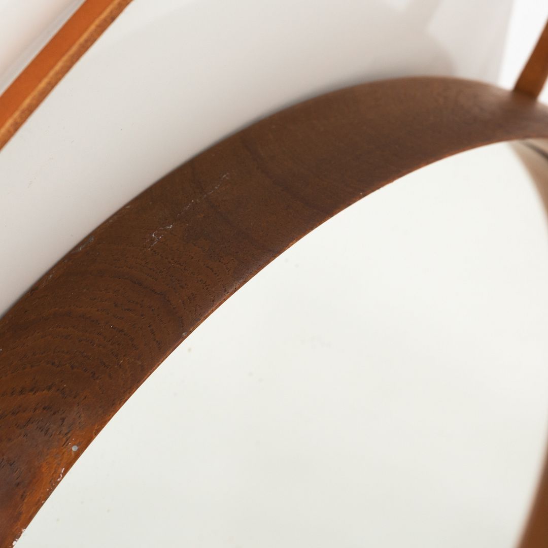 Swedish Teak Mirror with Leather Strap