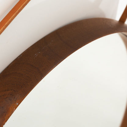 Swedish Teak Mirror with Leather Strap