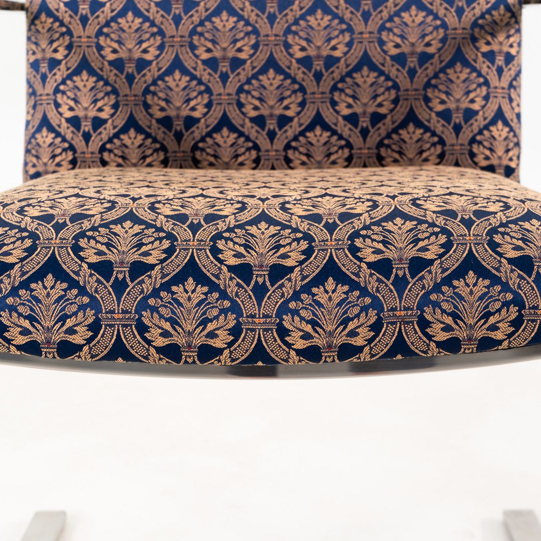 Miesian Influenced Flat Bar Cantilever Chair
