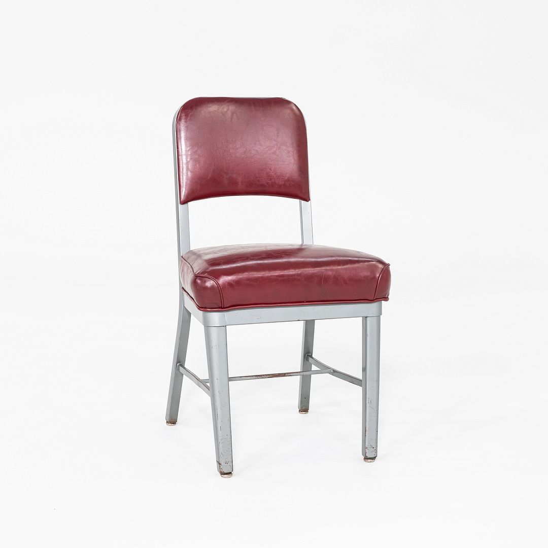 Navy Aluminum Upholstered Side Chair, Model 1002