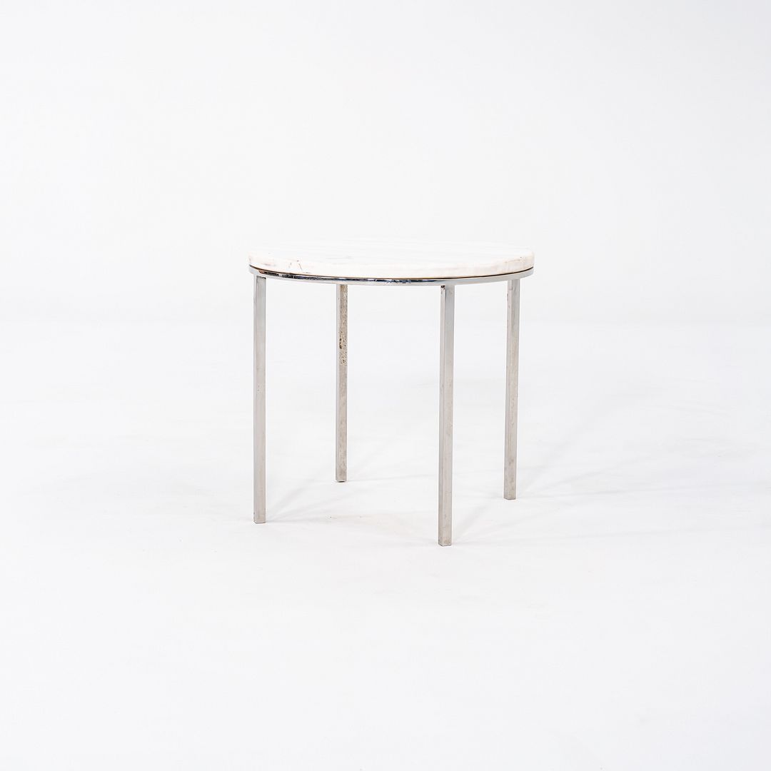 Round Steel and Marble Side Table
