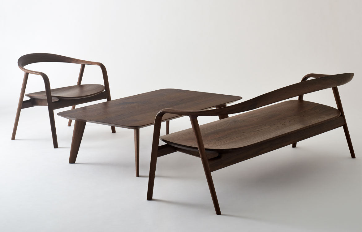 Kumahida Two-Seater Lounge Chair — Wood Seat