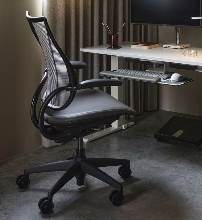 Liberty Task Chair With Upholstered Back — Adjustable Duron Arms
