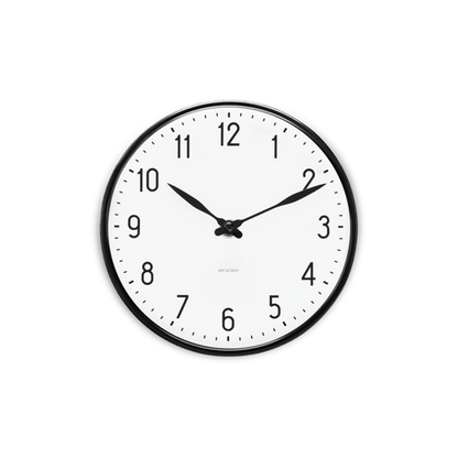 Arne Jacobsen Station Wall Clock — Small White/Black