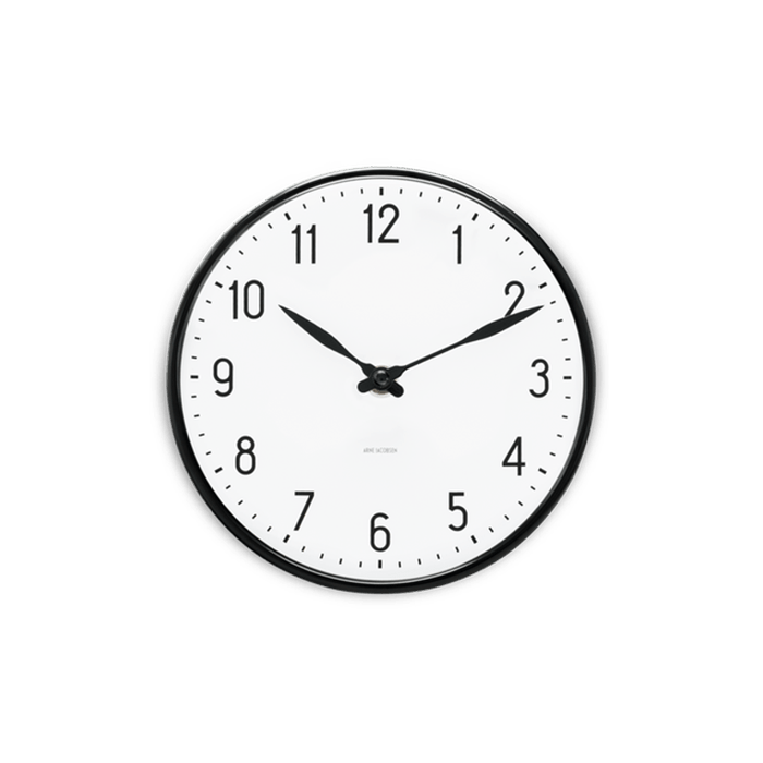 Arne Jacobsen Station Wall Clock — Small White/Black