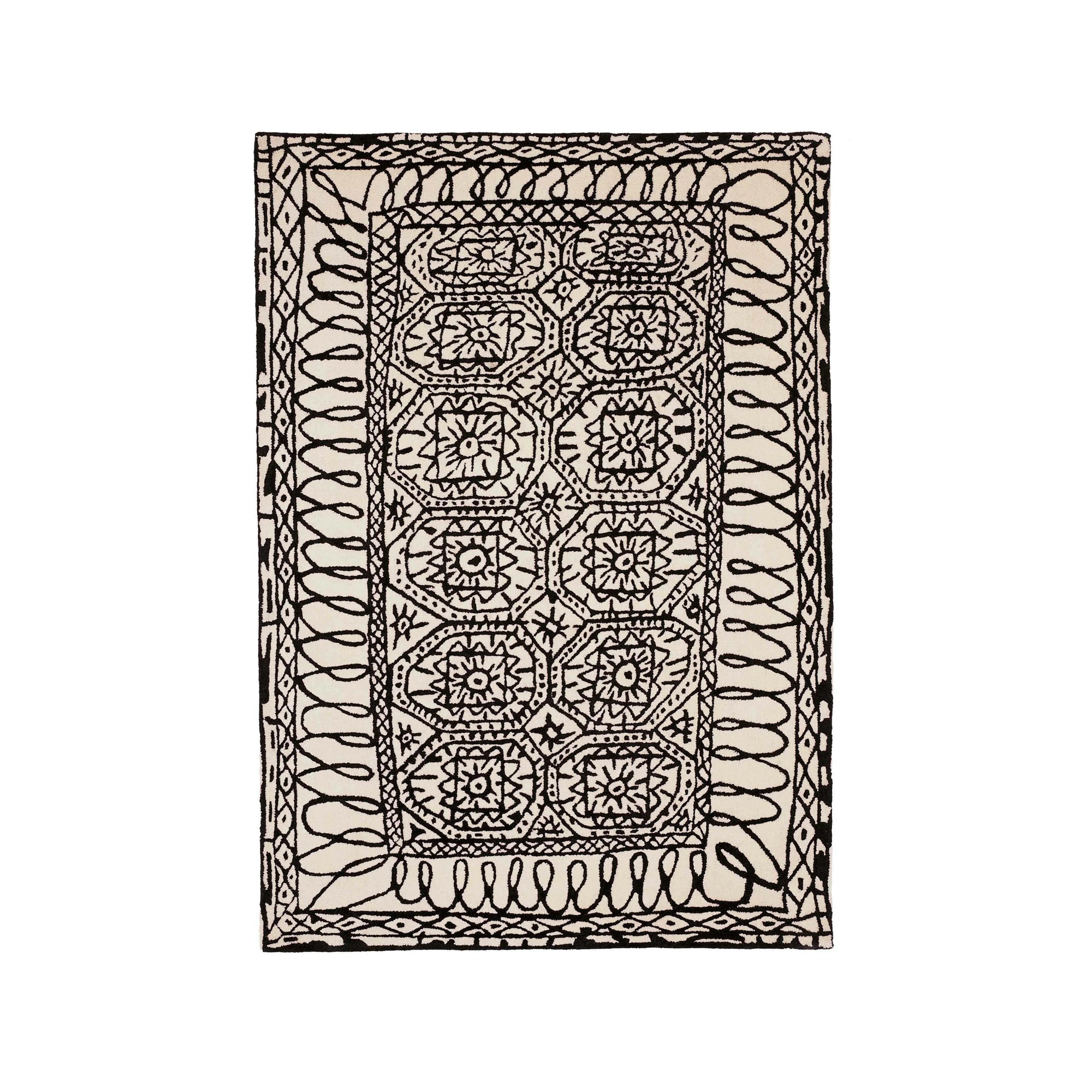 Black on White Estambul Rug