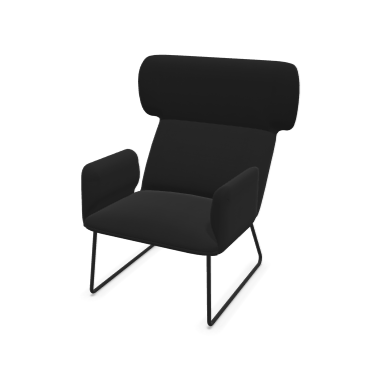 Elle Wing Armchair — Sled Base with Upholstered Arms