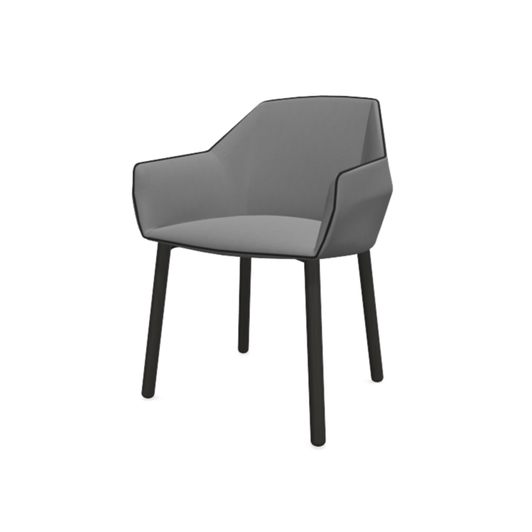 Nido Dining Chair — Basic Wooden Legs and Piping