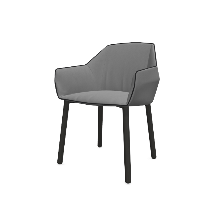 Nido Quilted Dining Chair — Basic Wooden Legs and Piping