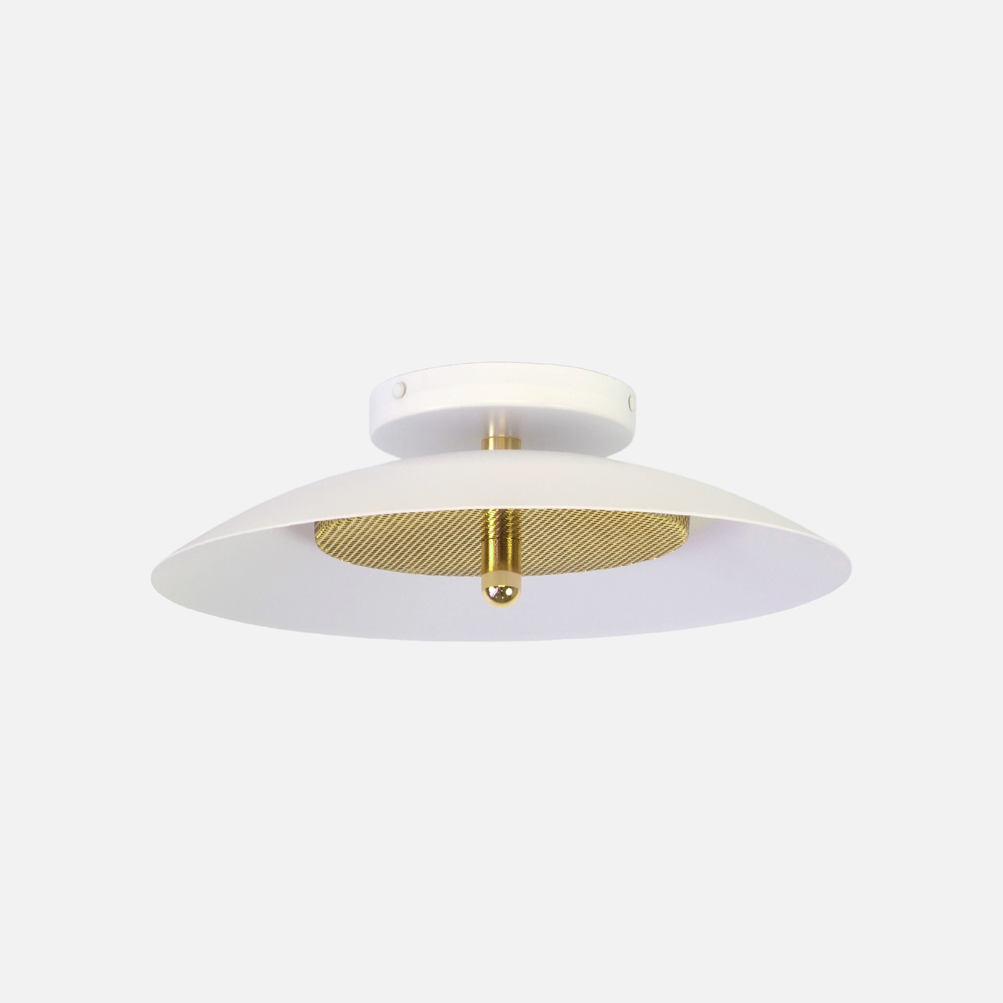 Signal Flush Mount — White & Brass