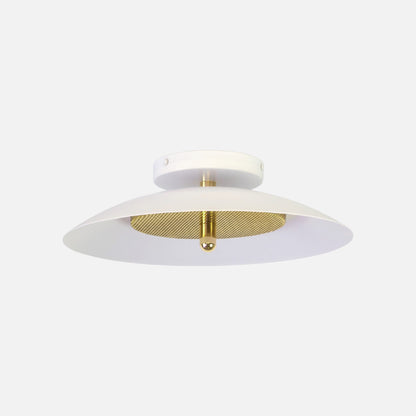 Signal Flush Mount — White & Brass