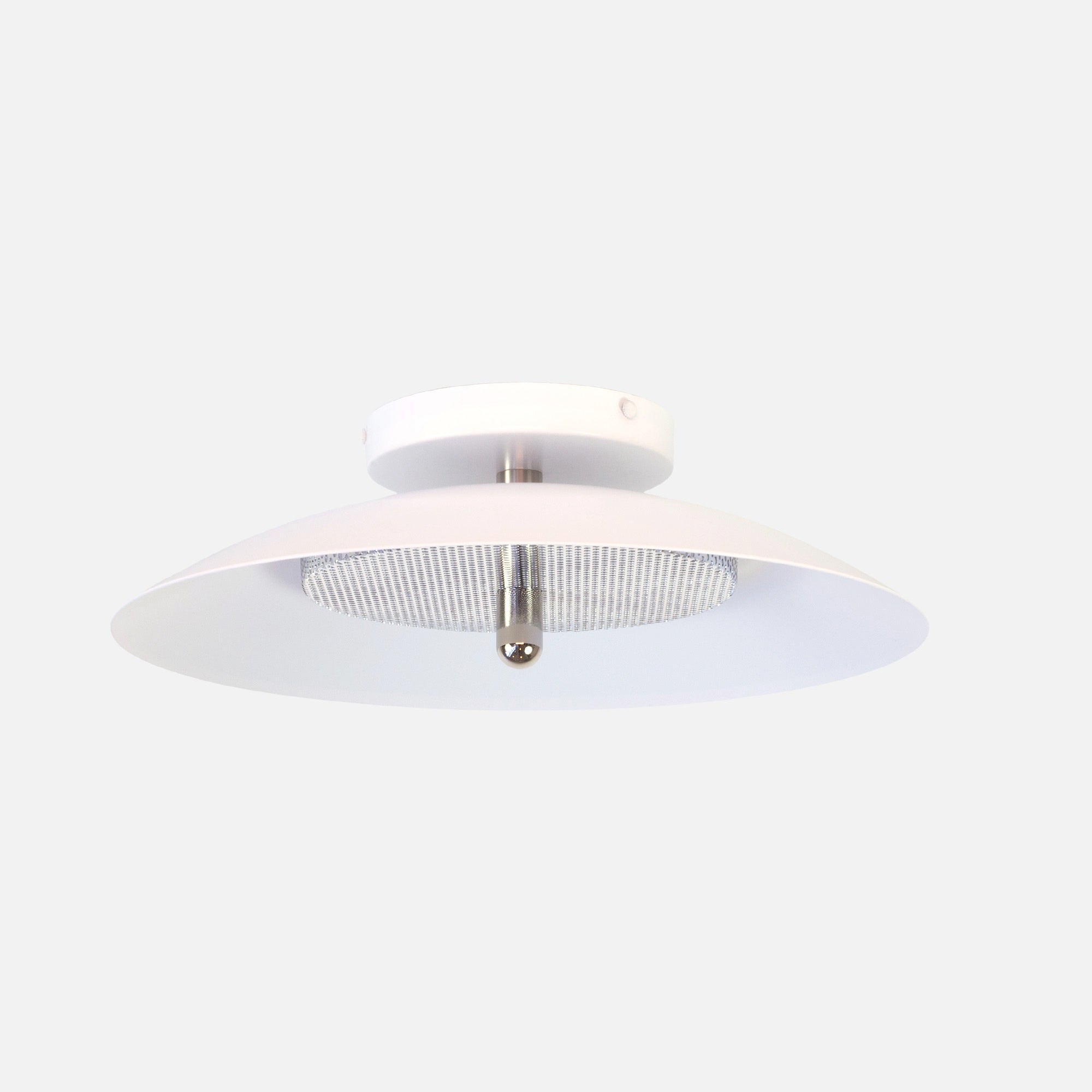 Signal Flush Mount — White & Nickel