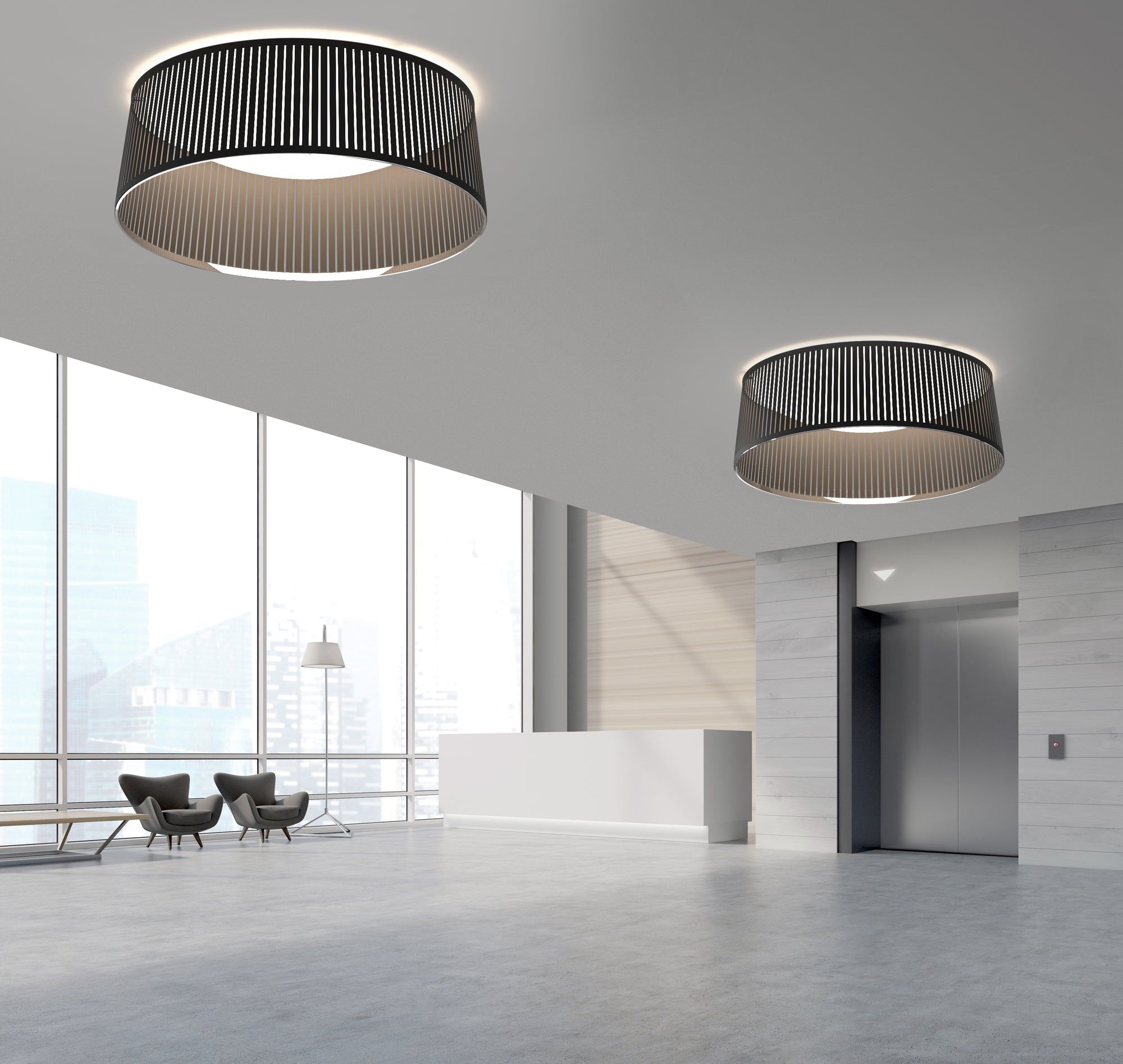 Solis Drum Flush Lamp