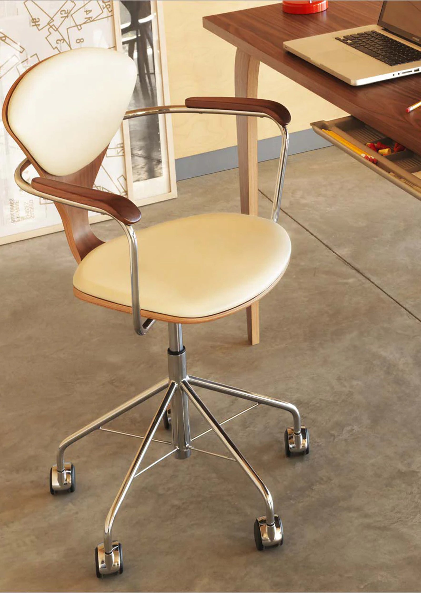 Cherner Swivel Base Arm Chair