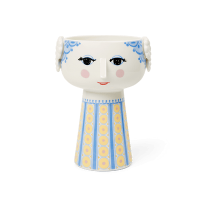 Bjørn Wiinblad Eva Vase — Light Blue/Yellow